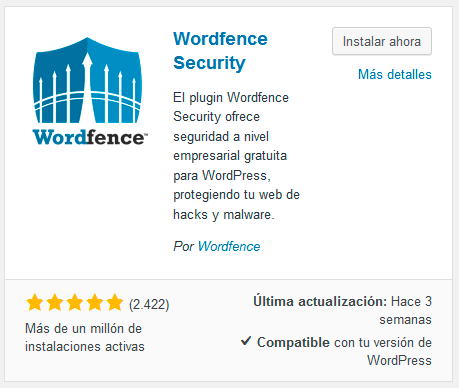 INstalacion Wordfence plugin wordpress